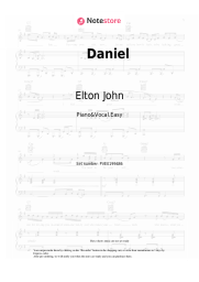 Sheet music, chords Elton John - Daniel