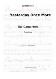 Sheet music, chords The Carpenters - Yesterday Once More