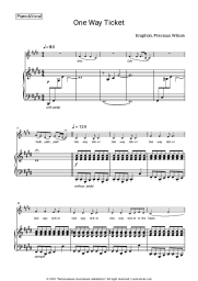 Sheet music, chords Eruption, Precious Wilson - One Way Ticket