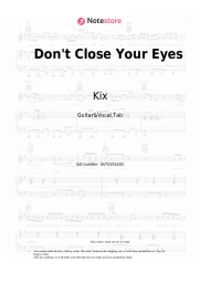 Sheet music, chords Kix - Don't Close Your Eyes