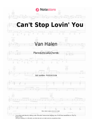 Sheet music, chords Van Halen - Can't Stop Lovin' You