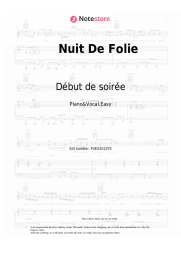 Sheet music, chords Début de soirée - Nuit De Folie