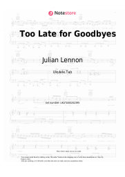 Sheet music, chords Julian Lennon - Too Late for Goodbyes