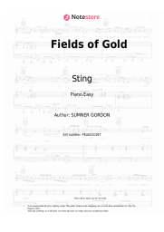 Sheet music, chords Sting - Fields of Gold