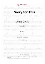 Sheet music, chords Anna D'Ark - Sorry for This