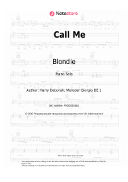 Sheet music, chords Blondie - Call Me