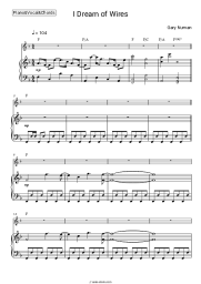 Sheet music, chords Gary Numan -  I Dream of Wires