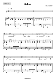 Sheet music, chords Mike Oldfield - Sailing