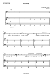 Sheet music, chords Sebastian Fitzek, LOTTE - Mauern