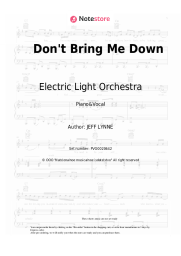 Sheet music, chords Electric Light Orchestra - Don't Bring Me Down