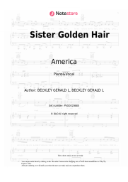 Sheet music, chords America - Sister Golden Hair