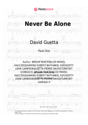 Sheet music, chords David Guetta, Aloe Blacc, MORTEN - Never Be Alone