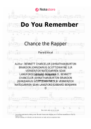 Sheet music, chords Chance the Rapper, Benjamin Gibbard - Do You Remember