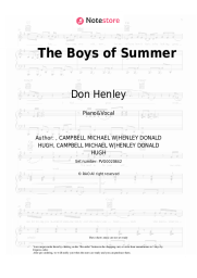 Sheet music, chords Don Henley - The Boys of Summer