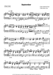 Sheet music, chords Earth, Wind & Fire - September