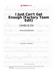 Sheet music, chords Linda & Co - I Just Can't Get Enough (Factory Team Edit)