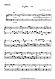 Sheet music, chords Kygo, Whitney Houston - Higher Love