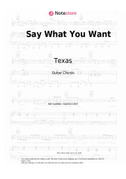 Sheet music, chords Texas - Say What You Want