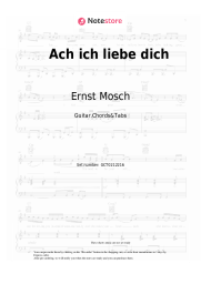Sheet music, chords Ernst Mosch - Ach ich liebe dich