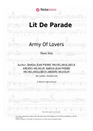 Sheet music, chords Army Of Lovers - Lit De Parade