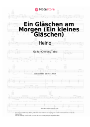Sheet music, chords Heino - Ein Gläschen am Morgen (Ein kleines Gläschen)