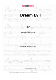 Sheet music, chords Dio - Dream Evil
