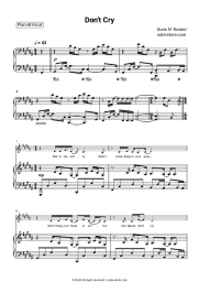 Sheet music, chords Guns N' Roses - Don't Cry