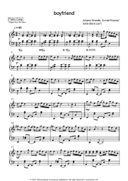 Sheet music, chords Ariana Grande, Social House - boyfriend