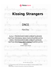 Sheet music, chords DNCE, Nicki Minaj - Kissing Strangers