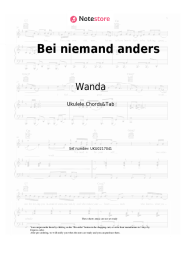 Sheet music, chords Wanda -  Bei niemand anders