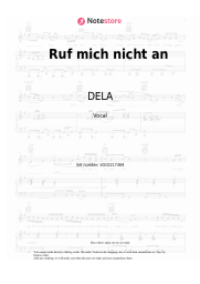 Sheet music, chords DELA - Ruf mich nicht an