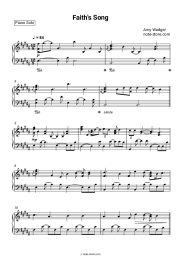 Sheet music, chords Amy Wadge - Faith's Song