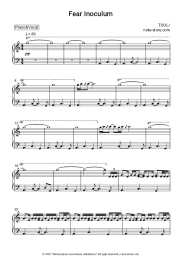 Sheet music, chords Tool - Fear Inoculum