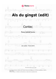 Sheet music, chords Contec, Lina Maly - Als du gingst (edit)