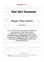 Sheet music, chords Megan Thee Stallion, Nicki Minaj, Ty Dolla Sign - Hot Girl Summer