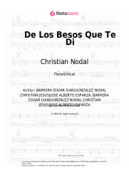 Sheet music, chords Christian Nodal - De Los Besos Que Te Di