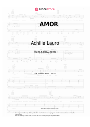 Sheet music, chords Achille Lauro - AMOR