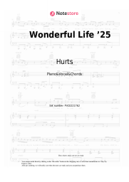 Sheet music, chords Hurts, Purple Disco Machine - Wonderful Life ’25