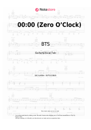 Sheet music, chords BTS - 00:00 (Zero O’Clock)