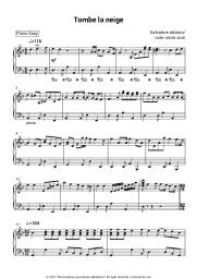 Sheet music, chords Salvatore Adamo - Tombe la neige