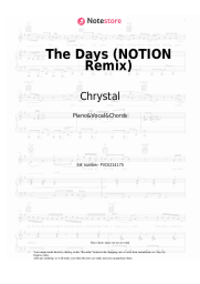 Sheet music, chords Chrystal - The Days (NOTION Remix)