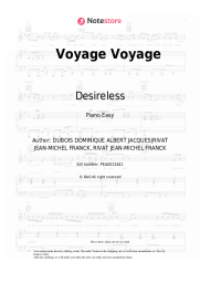 Sheet music, chords Desireless - Voyage Voyage