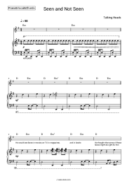 Sheet music, chords Talking Heads - Seen and Not Seen