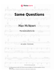Sheet music, chords Max McNown - Same Questions