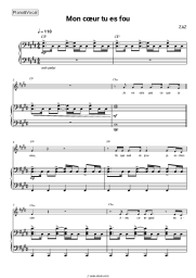 Sheet music, chords ZAZ - Mon cœur tu es fou