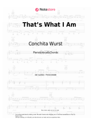 Sheet music, chords Conchita Wurst - That’s What I Am
