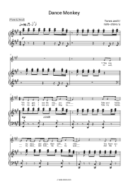 Sheet music, chords Tones and I - Dance Monkey