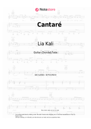 Sheet music, chords Lia Kali, Toni Anzis - Cantaré