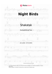 Sheet music, chords Shakatak - Night Birds