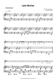 Sheet music, chords The Prince Karma - Later Bitches